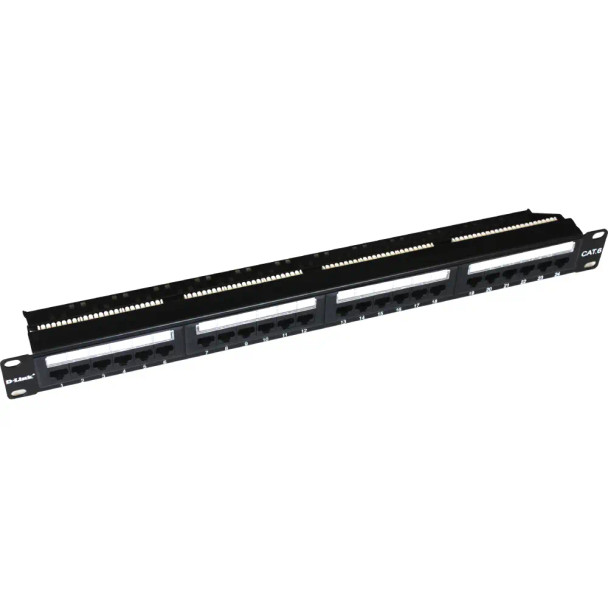 D-link  24 Port Unloaded Patch Panel for Shielded Cat5e/Cat6 Keystone Jacks - 1U- Black Color| NPP-AL2BLK241