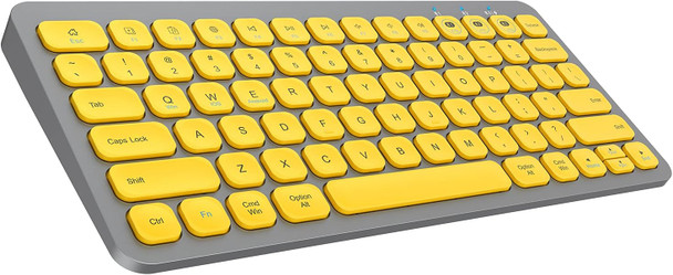 PINKCAT Multi-Device Bluetooth Keyboard, Yellow