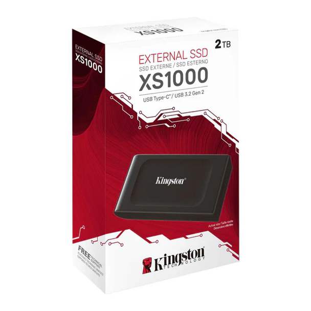 Kingston XS1000 2TB Portable External SSD - USB 3.2 Gen 2 - Up to 1050MB/s - Ultra-Compact Design | SXS1000/2000G