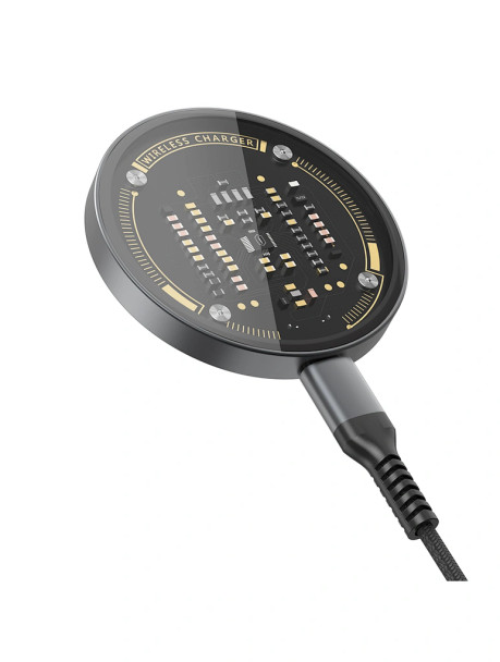 WiWU Transparent Magnetic Wireless Charger - Transparent | M17T