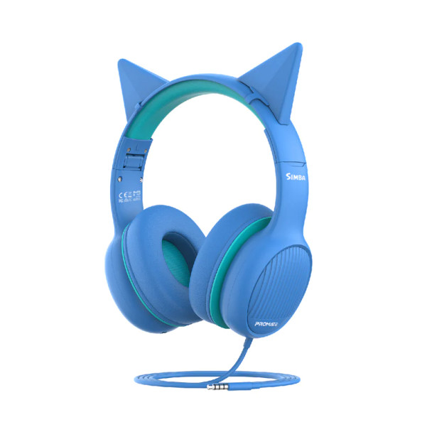 Promate Simba Wired Over-Ear Headset - Aqua | SIMBA