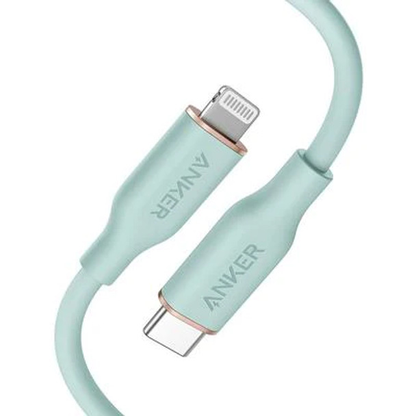 Anker Powerline IIl Flow Usb-C Cable With Lightning Connector,Mint Green | A8662H61-GN