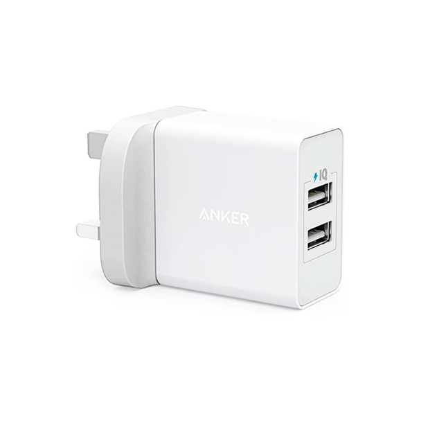 Anker 24W 2-Port USB Wall Charger For Mobile Phones, White | A2021K21