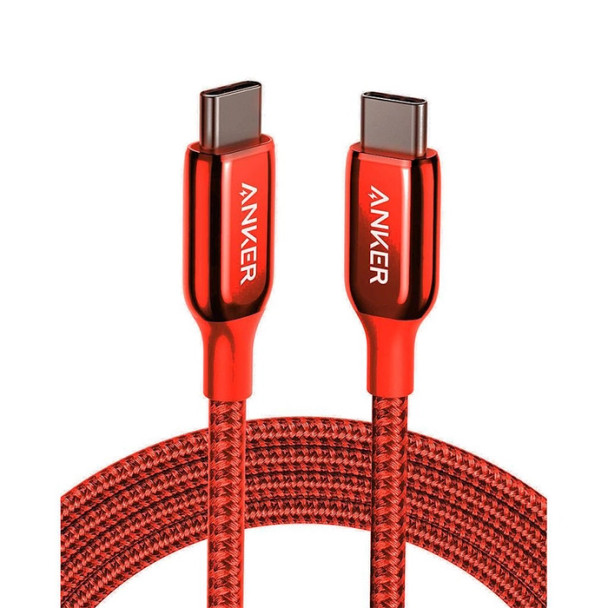 Anker Powerline+ III 6ft USB C to USB C Connector, Red | A8863H91