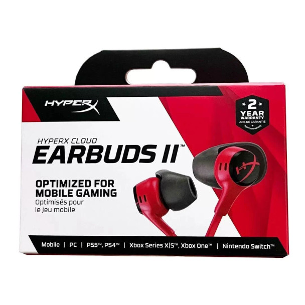 Hyperx Cloud Earbuds II Gaming Earbuds with Mic ,Red | 705L8AA