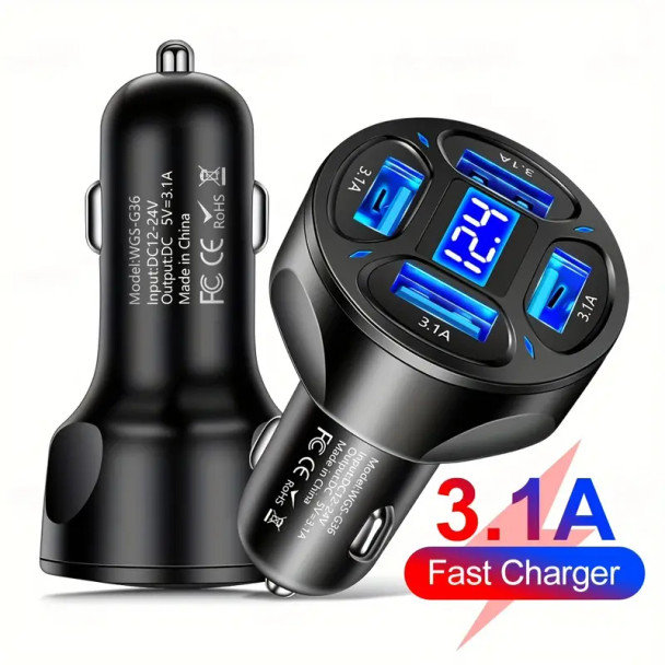 Car Charger G36 4 ports 3.1A High Speed | WGS-G36