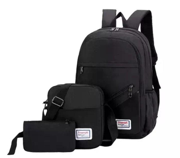 Xingyunzhe 3Pcs set laptop Backpack - Black