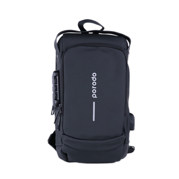 Porodo Lifestyle Water-Proof Oxford Fanny Pack With USB-A Port , Black | PD-FPWPU-BK