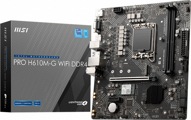 MSI PRO H610M-G Wifi DDR4 Motherboard | 911-7D46-070