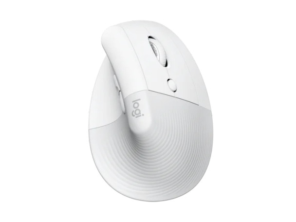‎Logitech Lift Vertical Ergonomic Mouse, Wireless, Bluetooth or Logi Bolt USB receiver, Quiet clicks, 4 buttons,Off White | 910-006475