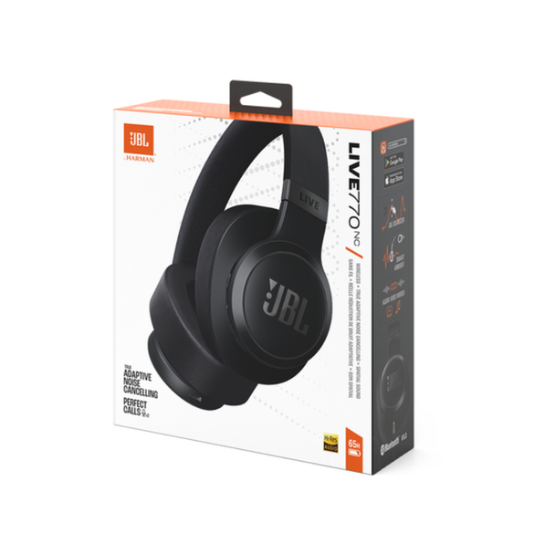 JBL Live 770BT Wireless Headphones - Adaptive Noise Cancelling - Bluetooth - 40mm Drivers - Black | LIVE770BT