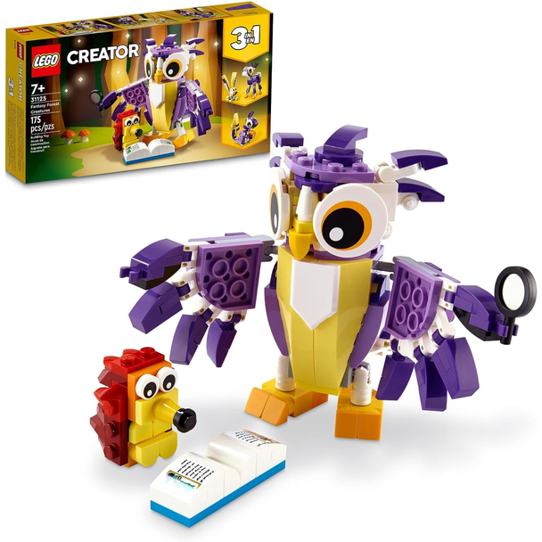 LEGO Creator 3in1 Fantasy Forest Creatures Building Blocks Toy Set; Toys for Boys, Girls, and Kids (175 Pieces) | 31125