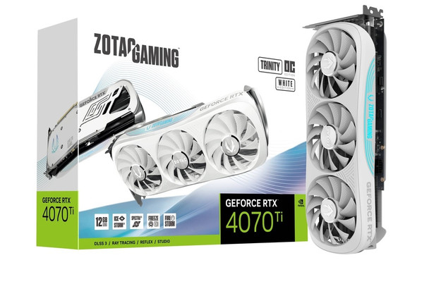 ZOTAC GeForce RTX 4070 Ti Trinity OC White Graphics Card | ZT-D40710Q-10P