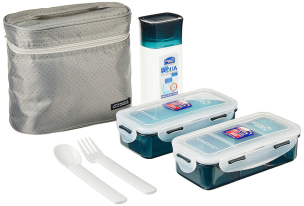 LocknLock 3 Pieces Set Lunch Box, Grey | HPL758