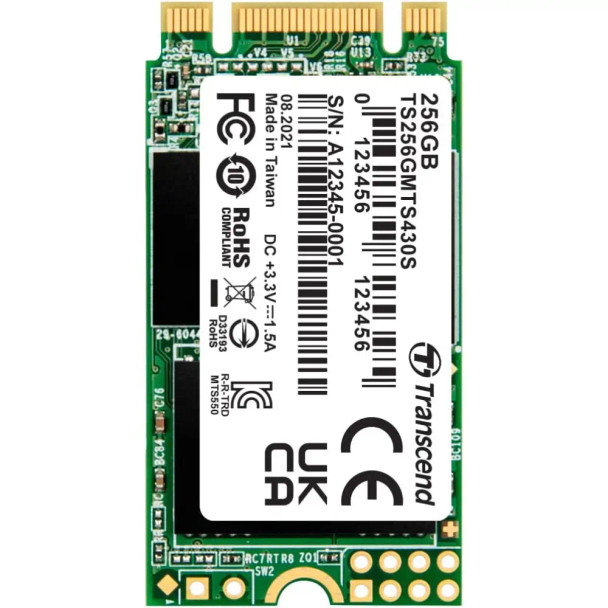 Transcend 256GB SATA III 6Gb/s M.2 SSD Solid State Drive | TS256GMTS430S