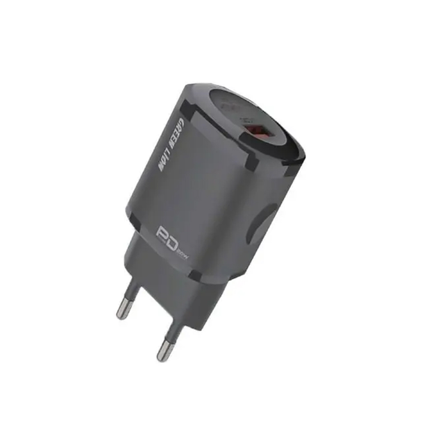 Green Lion QC3.0 18W Mini Wall Charger - Black | GNQCMIEUWBK