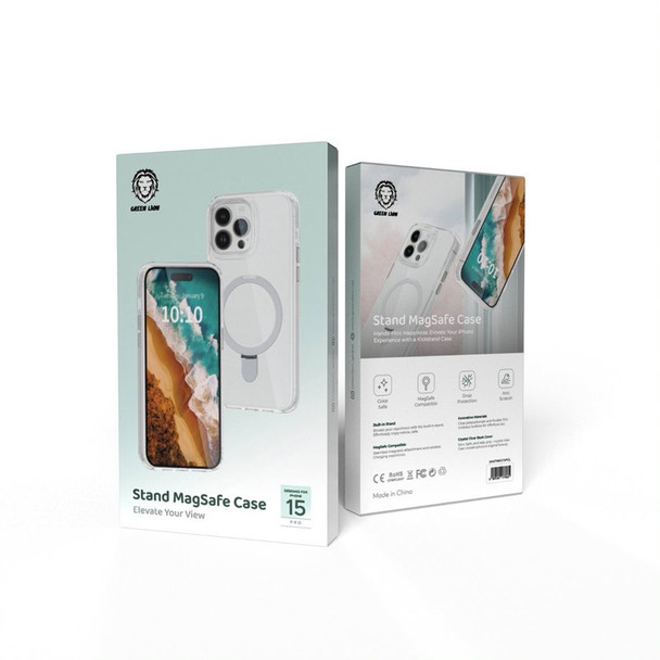 Green Lion Clear MagSafe Case with Metal Buttons for iPhone 15 Pro Max - Clear | GNCLRCM15PMCL