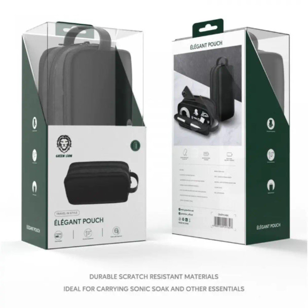 Green Lion Elegant Pouch - Grating Black | GNEPCHGBK
