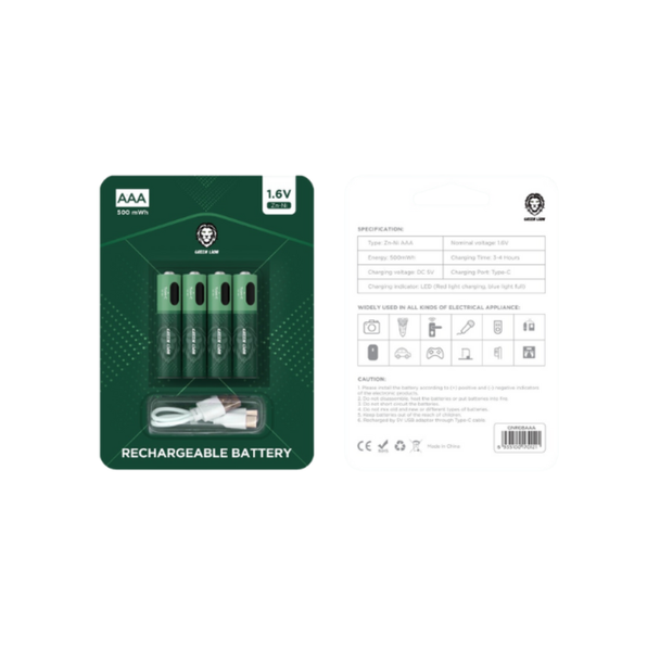 Green Lion Rechargeable Battery AAA 1.6V Alkaline Battery | GNRGBAAA