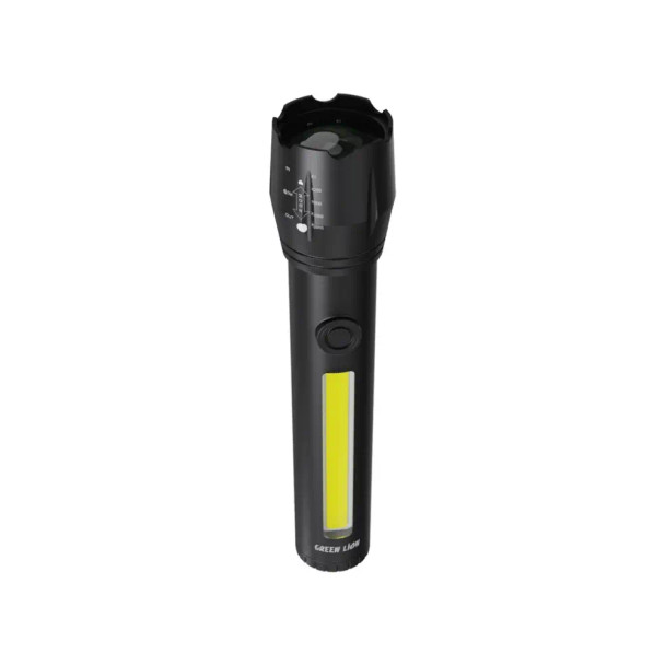 Green Lion 2 in 1 Adjustable Torch 3W LED 130lm 1200mAh - Black |GN2IN1ATORCH