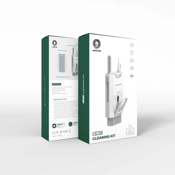 Green Lion 8 in 1 Cleaning Kit - White | GN8IN1CKITWH