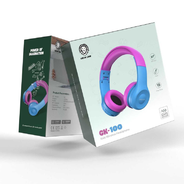 Green Lion Gk-100 Kid Headphone 1 - Blue/Pink | GN100KIDHPBLPK