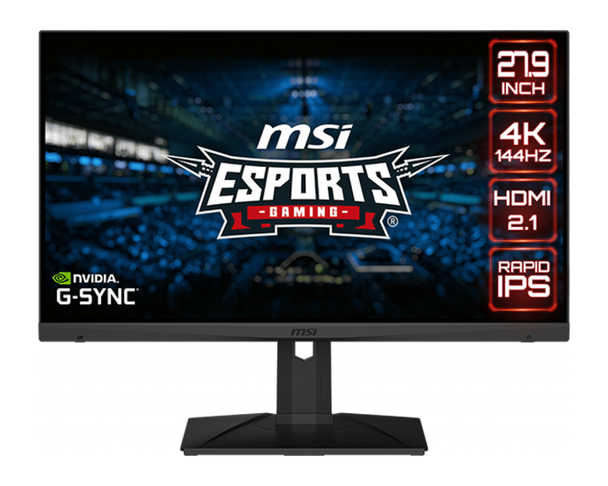 MSI 28" 4K Gaming Monitor 3840 x 2160 (UHD) Rapid IPS 1ms 144Hz G-Sync Compatible HDR 400 HDMI, Displayport, USB Type-C| MAG281URF