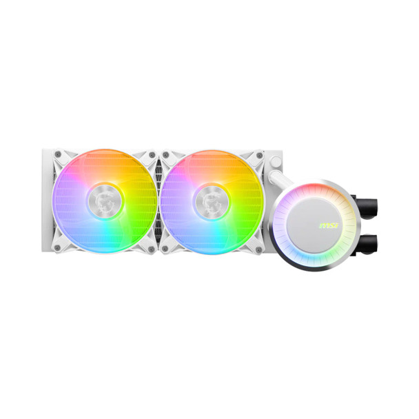 MSI MAG CoreLiquid E240 White 240mm ARGB AIO liquid CPU cooler with dual fans