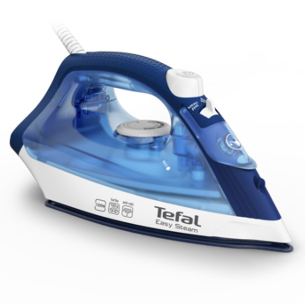 Tefal Easy Steam Iron - 1200w Non Stick Soleplate, Blue/White | FV1941M0