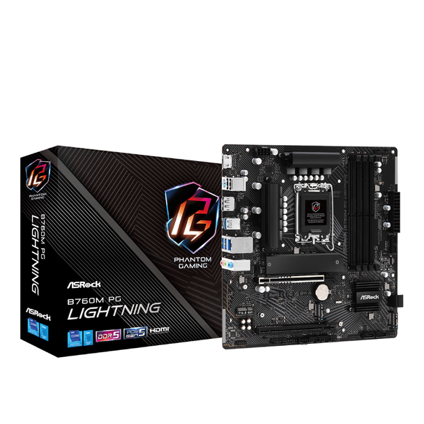 ASROCK B760M PG Lightning WIFI Gaming Motherboard | 90-MXBMT0-A0UAYZ