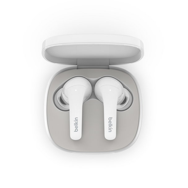 Belkin SoundForm Flow Noise Cancelling Earbuds, White| AUC006BTWH