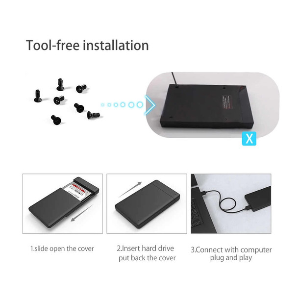 ORICO 2.5 inch USB3.0 Hard Drive Enclosure Sata to USB External HDD Tool Free Super Speed Hard Disk Case For 2.5 " HDD Case