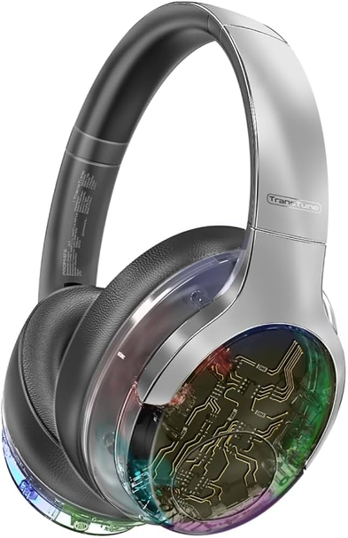 Promate Transtune ANC Wireless Headphones with RGB - Silver