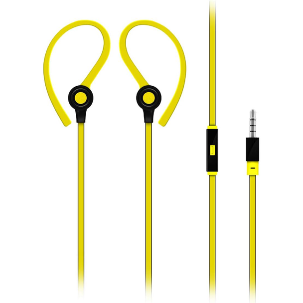 Promate Neat Sporty Stereo Clip-on Handsfree Earphone with Universal In-line Mic for all Handhelds | JAZZY. YELLOW