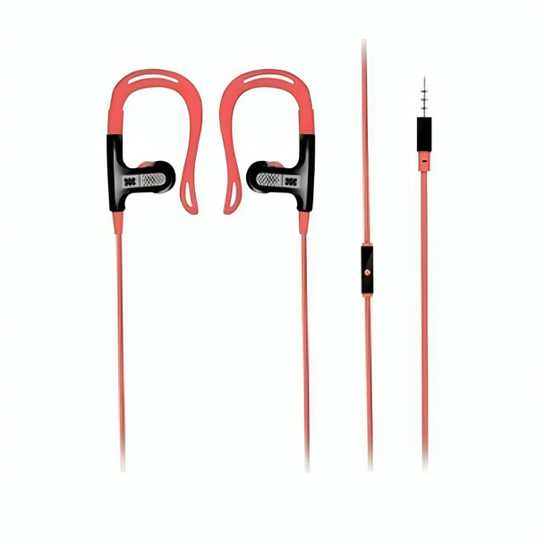 Promate Classic Sporty Stereo Clio-on Handsfree Earphone with Universal In-line Mic for all Handhelds | Glitzy.Red