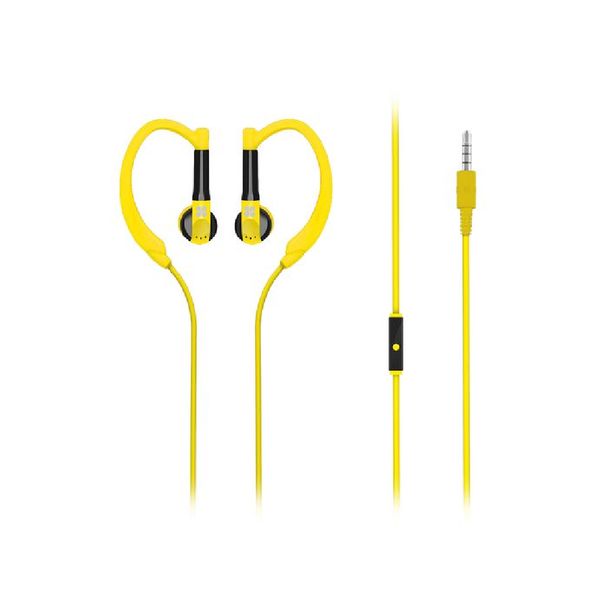 Promate Exquisite Sporty Stereo Clio-on Handsfree Earphone + Universal In-line Mic | Gaudy.Yellow