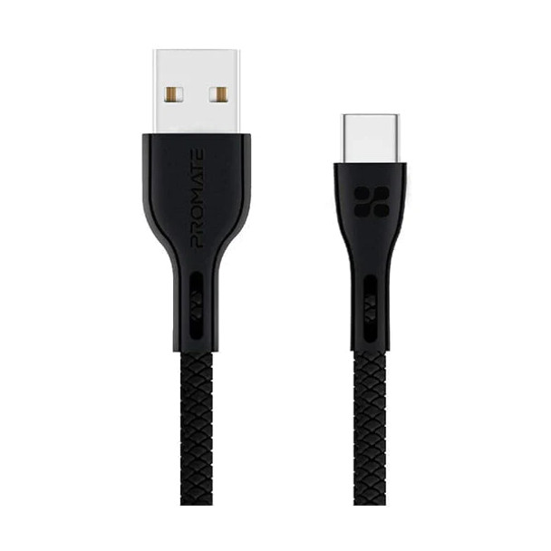 Promate USB‐C Sync & Charge Cable with Fast Charging 2A Support,1.2M,Black| POWERBEAM-C. BLACK