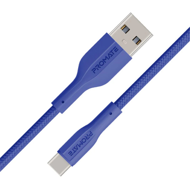 Promate Super Flexible Data and Charge USB-C cable ,Navy,1M | XCord-AC.Navy