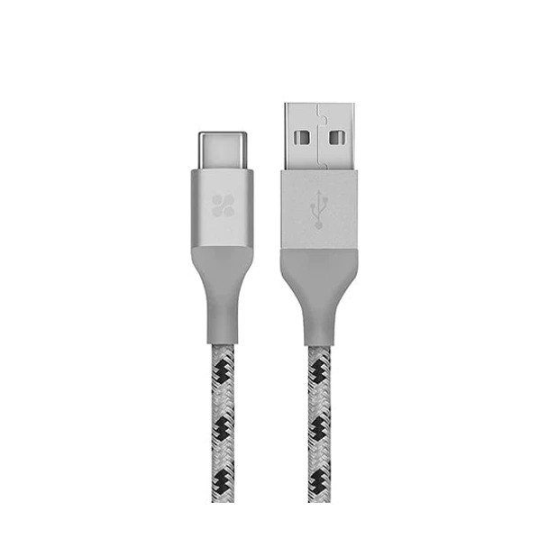 Promate A mesh armoured USB 3.1 Type-C to USB-A cable,Grey| UNILINK-CAM.GREY