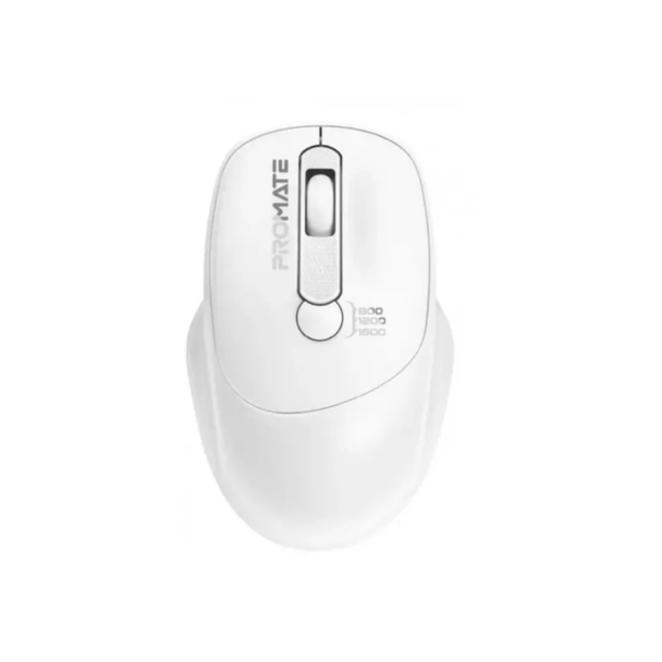 Promate EZGrip Ergonomic Wireless Mouse - White | UNIGLIDE