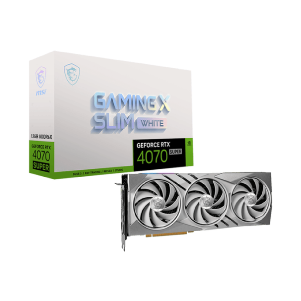 MSI GeForce RTX 4070 SUPER 12GB GAMING X SLIM GDDR6X Graphics Card - White | 912-V513-632