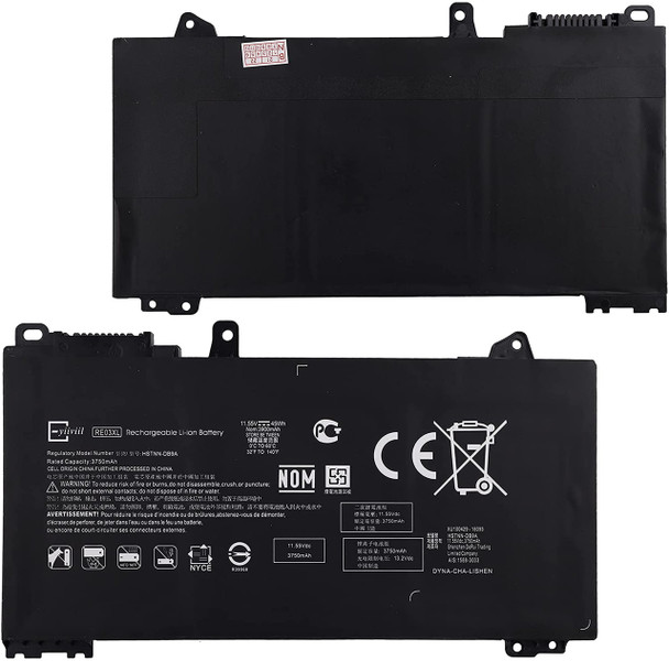 HP RE03XL Grade A+ Original Cells Battery Compatible with HP ProBook 430 440 450 G6 zhan66 Pro 13 G2 HSTNN-OB1C