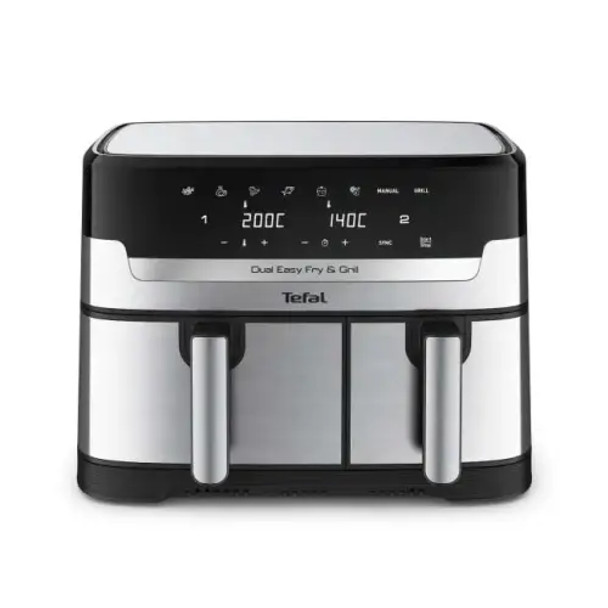 Tefal Easy Fry Dual Zone Air Fryer & Grill , 8.3L, Stainless Steel | EY905D40