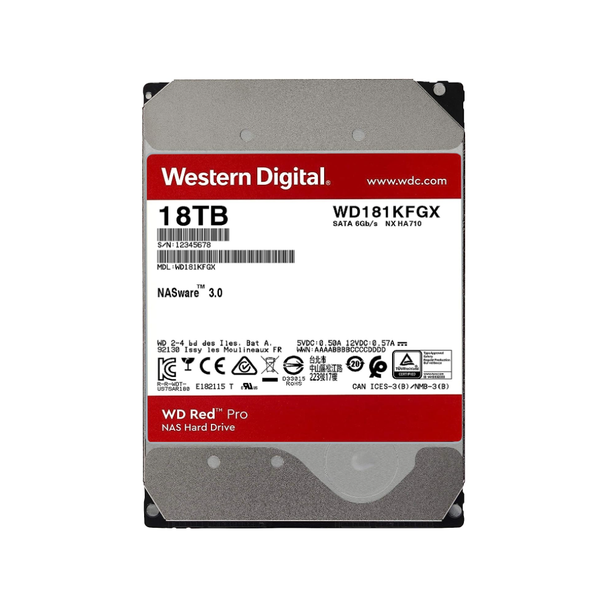 WD Internal Storage Red PRO 18TB NAS SATA 7200RPM |WD181KFGX-68AFPN