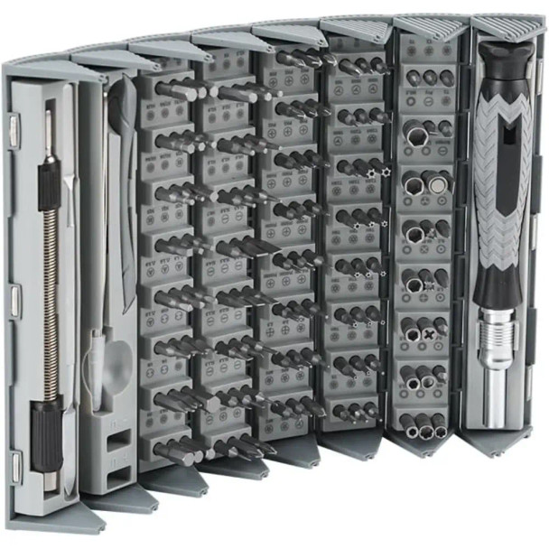 Promate Electronics Screwdriver Set, Premium Ergonomic 126-In-1 Precision Screwdriver Kit With 120 CR-V Steel Bits Incased In A Foldable Cylindrical Case | PROTOOLS-126M