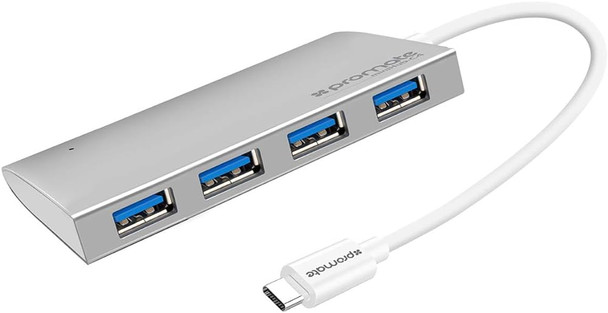 Promate Ultra fast slim USB Type-C Hubwith 4 USB-A Ports | MINIHUB-C4