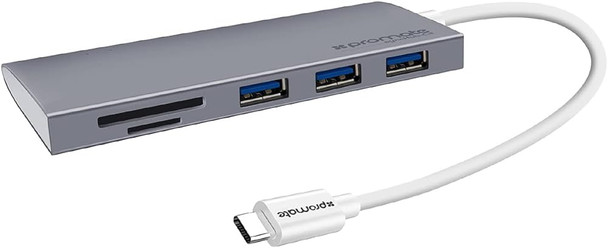 Promate Ultra fast USB-C Hub - Grey | SYNCHUB-C3