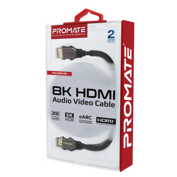Promate High Definition Audio Video Cable,48Gbps,2M | ProLink8K-200