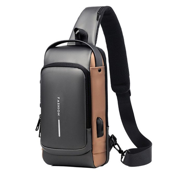 Fashion USB Charging Sport Sling Bag - Anti-Theft