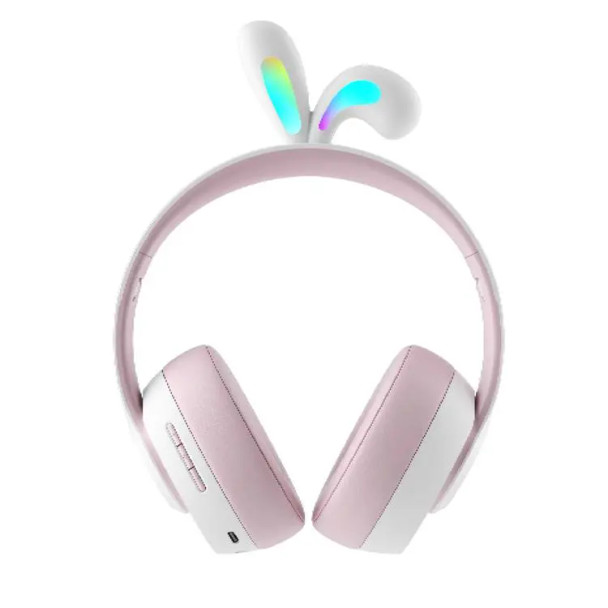 Porodo Kids Wireless Headphone Rabbit Ears LED Lights, Pink | PD-STKNCRE-PK